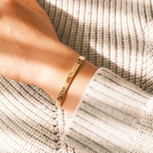 Classic Open Cuff Bangle Bracelet Gold Hammered Cuff for Women Hammered Bangle Cuff bracelet, Non Tarnish Stackable cuffs Stacking Bangle