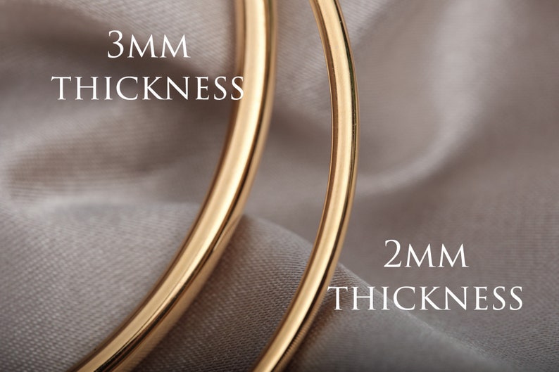 Brazalete clásico Brazalete de oro sin cordones para mujer Brazalete liso Brazalete clásico sin cordones, brazaletes apilables sin deslustre Brazalete apilable imagen 5