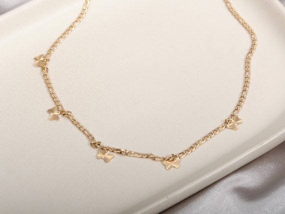 Gold Butterfly Chain Necklace Gold Butterfly Choker Necklace