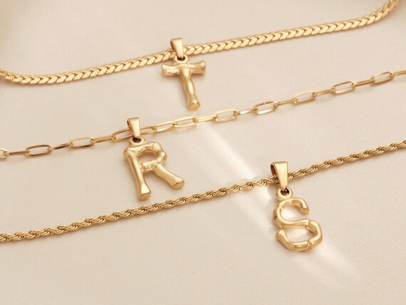 Bamboo letter necklace deals