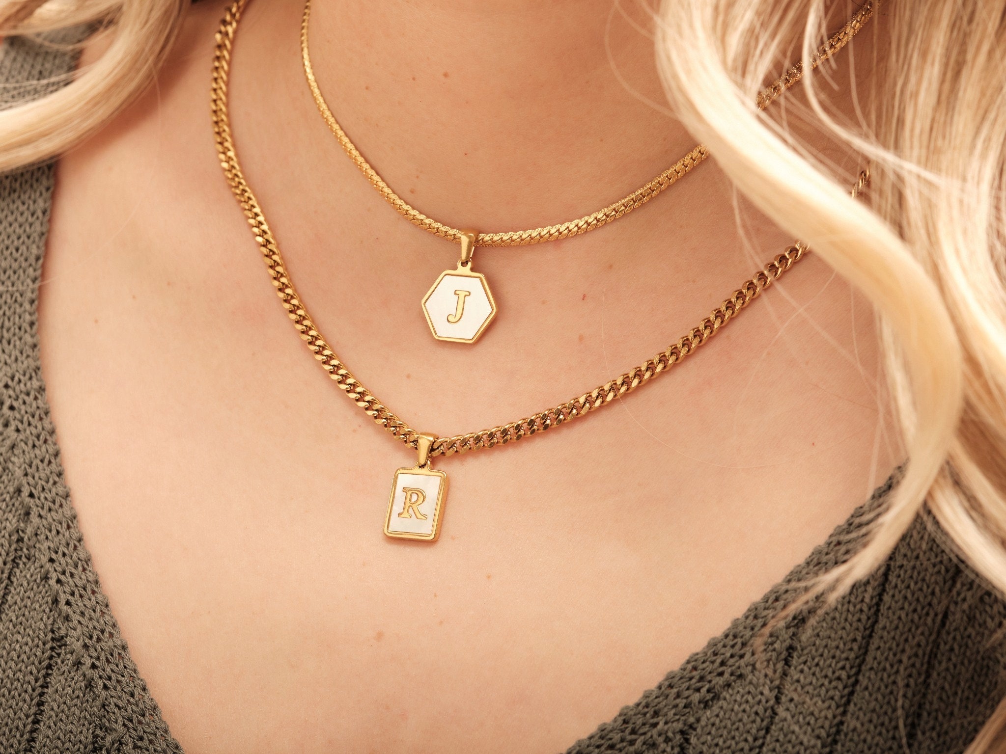Gold Filled Initial Necklace Letter A-Z 