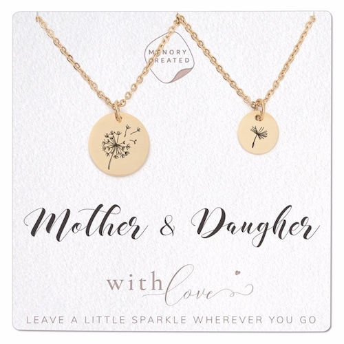 Mother Daughter Dandelion Necklace Set 