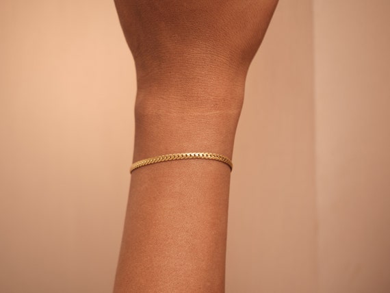 Gold Herringbone Bracelet Vintage Herringbone Bracelet Gold