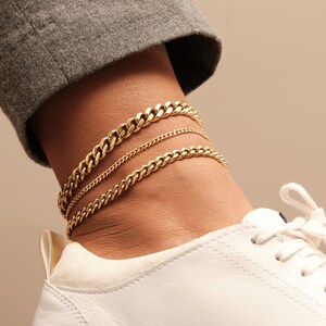 Anklet Bracelet Gold Chain Anklet Thick Chain Gold Anklet Gold - Etsy