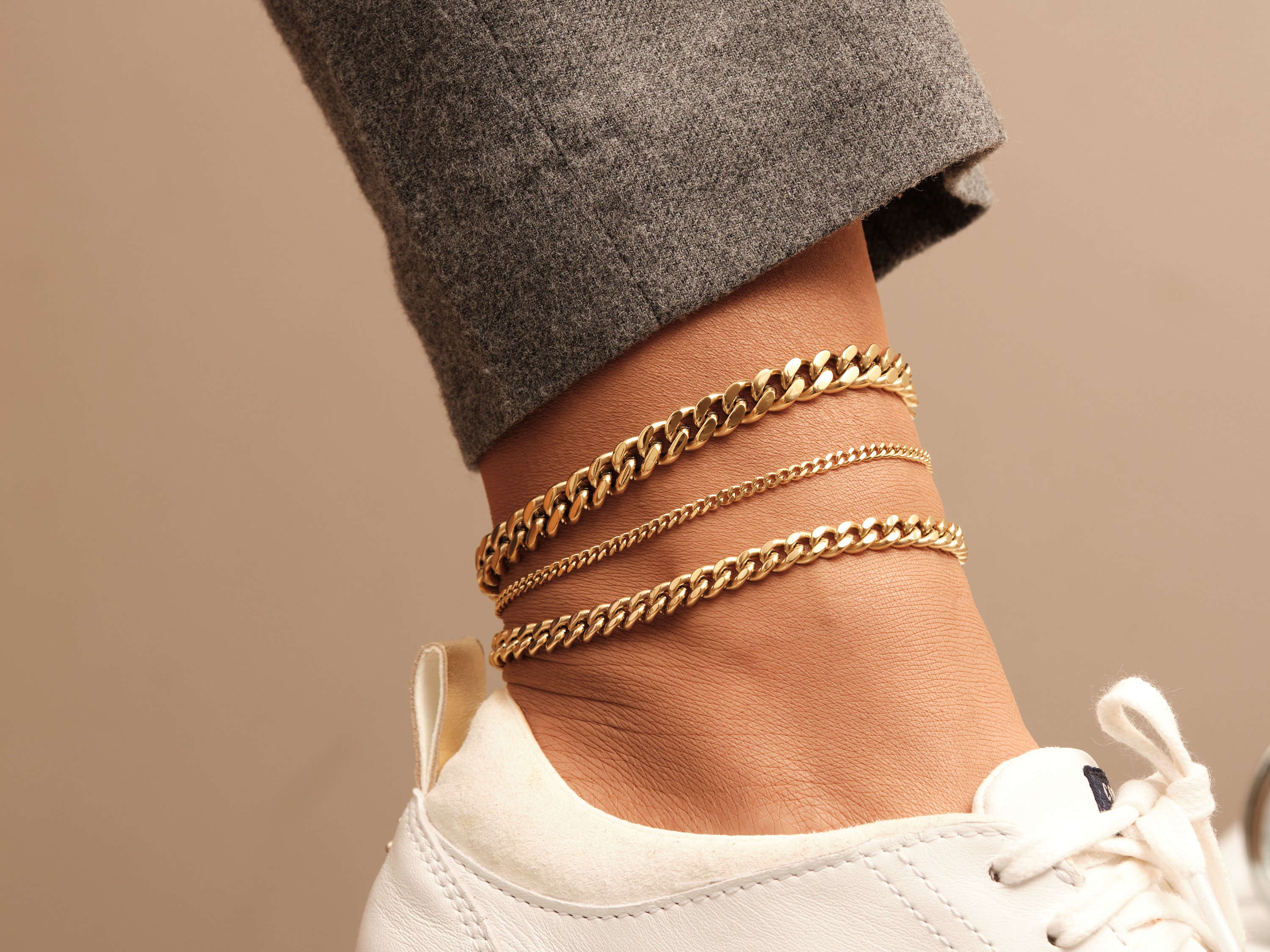 PinktownUSA Dozen Iced Chain LV Anklets