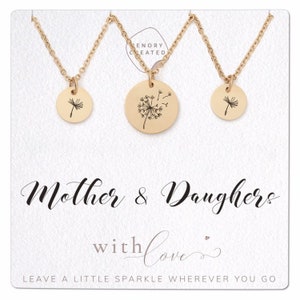 Mother Daughters Necklace Set of 3 Mother of Two Daughters Necklace Mother's day necklace gift for mom daughter, mother of 4, mother of 5