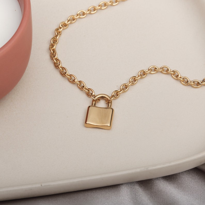 Gold Filled Padlock Earrings Lock Pendant Earrings Gold Etsy