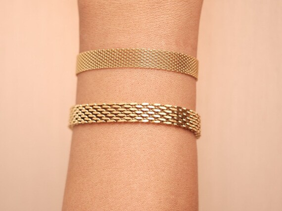 Gold Mesh Bracelet Vintage Jewelry Gold Bracelet Stainless Steel