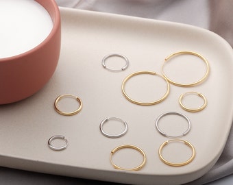 Oro Vermeil Hoops Sterling Silver Hoops Gold Earring Large Hoops Thin Hoops Minimalist Hoops Dainty Hoop Pendientes