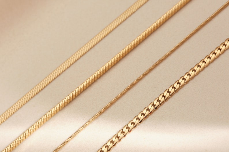 18K Gold Herringbone Bracelet, Gold Snake Chain Bracelet,Flat Herringbone Chain, Gold Chain Bracelet, Thin Herringbone chain, Gold Bracelet image 8