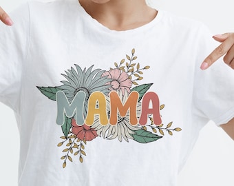Floral Mama SVG, PNG, Mama sublimation, mom png, retro mama svg, summer mama svg, spring mama svg, vintage mama svg, Cut Files for Cricut