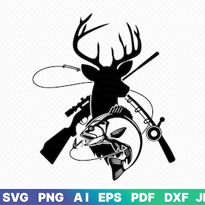 Caccia SVG, Testa di cervo SVG, Pesca SVG, Stagione di caccia Svg, File di taglio, Cricut, Silhouette, Png, Dxf, Png