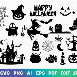 Halloween SVG Bundle, Halloween SVG, Fall Svg, Autumn Svg, Ghost Svg, Witch svg, Pumpkin Svg, Quotes, Cut File Cricut, Silhouette