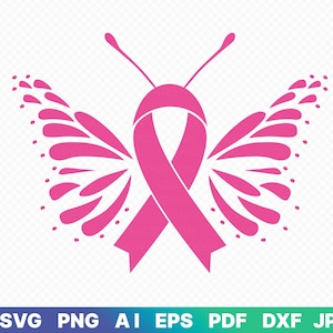 Ruban de sensibilisation aux papillons SVG,Fichier coupé,Cricut,Silhouette,Vecteur,Combattre le cancer svg,Sensibilisation au cancer,Utilisation commerciale