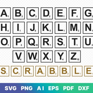 Scrabble-Fliesen-Svg-Dateien, Scrabble-Fliesen-Svg-Dateien für Cricut, Scrabble-Fliesen-Clipart, Scrabble-Buchstaben-Svg