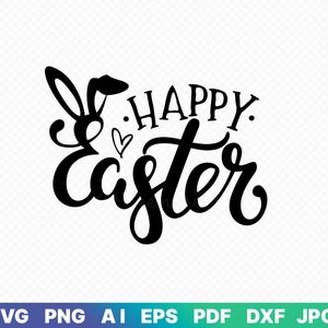 Joyeuses Pâques svg, lapin de Pâques, lapin, téléchargement numérique instantané, sublimation, fichier de coupe pour Cricut