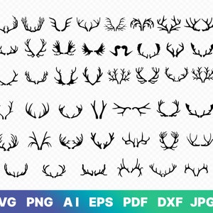 Deer Antlers Svg, Deer Antlers Clipart, Antlers Svg Cut Files For Cricut, Hunting Svg /Png/Jpg/Pdf/ai/Eps/Dxf