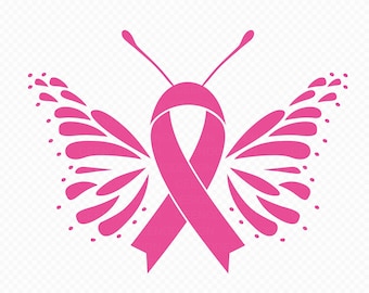 Butterfly Awareness Ribbon SVG,Cut File,Cricut,Silhouette,Vector,Fight Cancer svg,Cancer Awareness,Commercial use