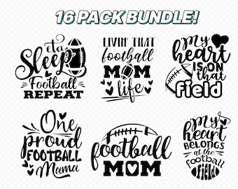Football Mom SVG Bundle, Football SVG, Football Shirt SVG, Football Mom Life svg, Football svg Designs, Supportive Mom svg, Cut File Cricut