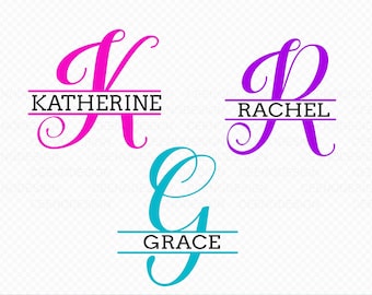 Split Monogram Alphabet SVG, DXF, PNG, Split Monogram Frame Alphabet, Cut File for Cricut, Silhouette, 26 Individual Svg Png Dxf Cut Files