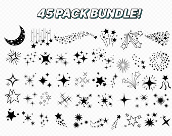 Sparkle, Stars Sparkle Svg Cut Files for Cricut,Clip Art, Jpg/Png/EPS/PDF/AI/Dxf
