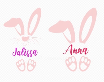 Bunny Name Frame SVG, Easter SVG, Bunny SVG, Instant Digital Download, Sublimation, Cut File for Cricut