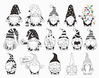 Christmas Gnome Bundle svg,png,pdf Christmas Doodle, Gnomes Merry Christmas svg, Gnomies svg Cut File for cricut