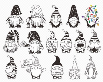 Christmas Gnome Bundle svg,png,pdf Christmas Doodle, Gnomes Merry Christmas svg, Gnomies svg Cut File for cricut