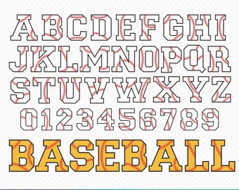 Baseball Font SVG, PNG, College Alphabet Bundle, Softball, Varsity Letters, Silhouette, Digital, Cricut Cut Files for Cricut, Clip Art