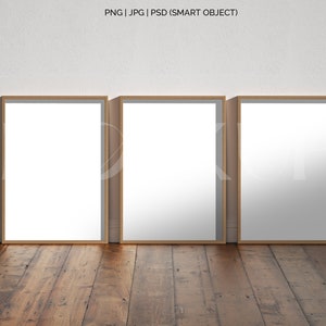 Rahmen Mockup helles Holz A4, Rahmen Wallpaper Mockup, Rahmen auf Holzboden Mockup, vertikale Rahmen Mockup, skandinavischer Rahmen Mockup PNG JPG PSD