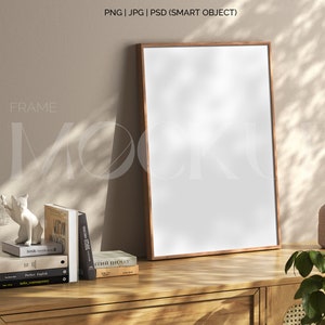Rahmenmodell aus hellem Holz A4, Rahmentapetenmodell, Rahmen auf Holzbodenmodell, vertikales Rahmenmodell, skandinavisches Rahmenmodell PNG JPG PSD