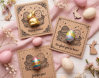 Printable Easter gift for colleagues, family and friends, chocolate packaging idea (Digital Download)