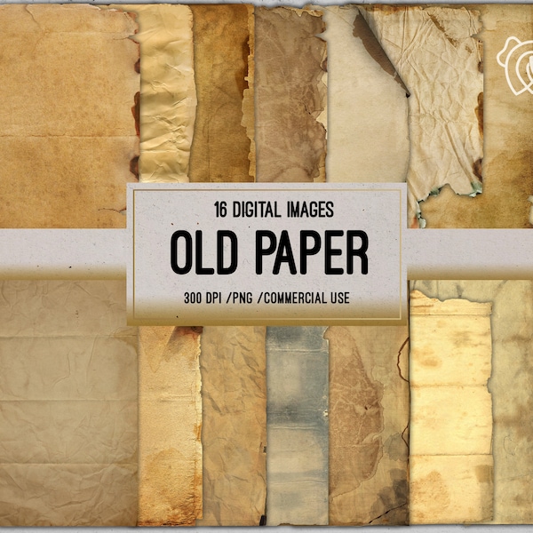 Old Paper Textures, parchment paper, printable aged paper textures, digital backgrounds, vintage paper, antique paper digital download