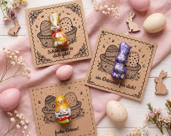 Printable Easter gift for colleagues, family and friends, chocolate packaging idea (Digital Download)
