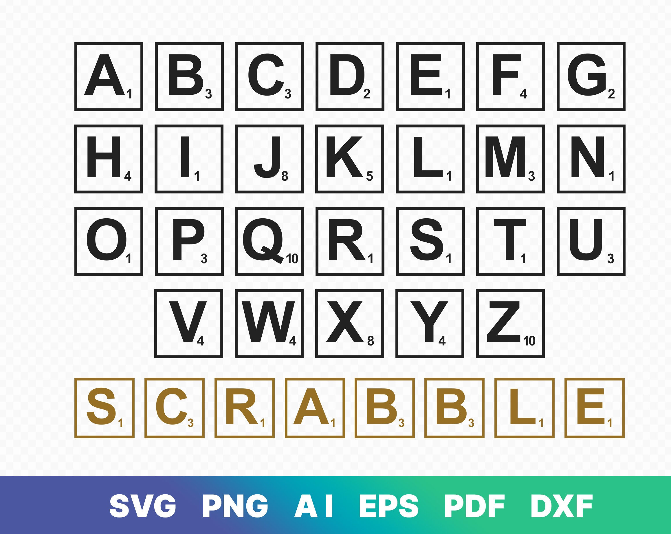 Lettre a imprimer, Lettres scrabble, Lettres imprimables gratuitement