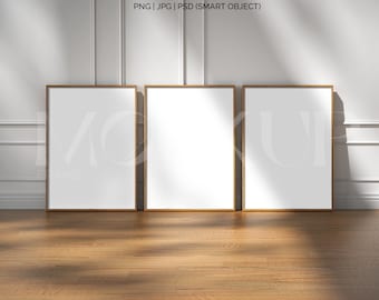 Scandinavian frame mockup, 3 frame mockups, 5x7 ratio, minimalistic interior mockup, design gallery frame mockup,frame template, PNG JPG PSD
