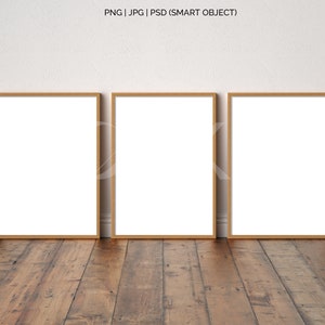 Rahmen Mockup helles Holz A4, Rahmen Wallpaper Mockup, Rahmen auf Holzboden Mockup, vertikale Rahmen Mockup, skandinavischer Rahmen Mockup PNG JPG PSD