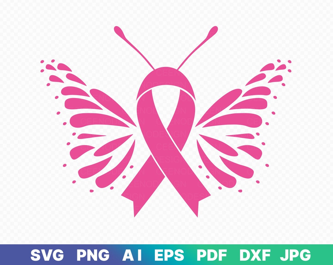 Butterfly Awareness Ribbon Svg,cut File,cricut,silhouette,vector,fight