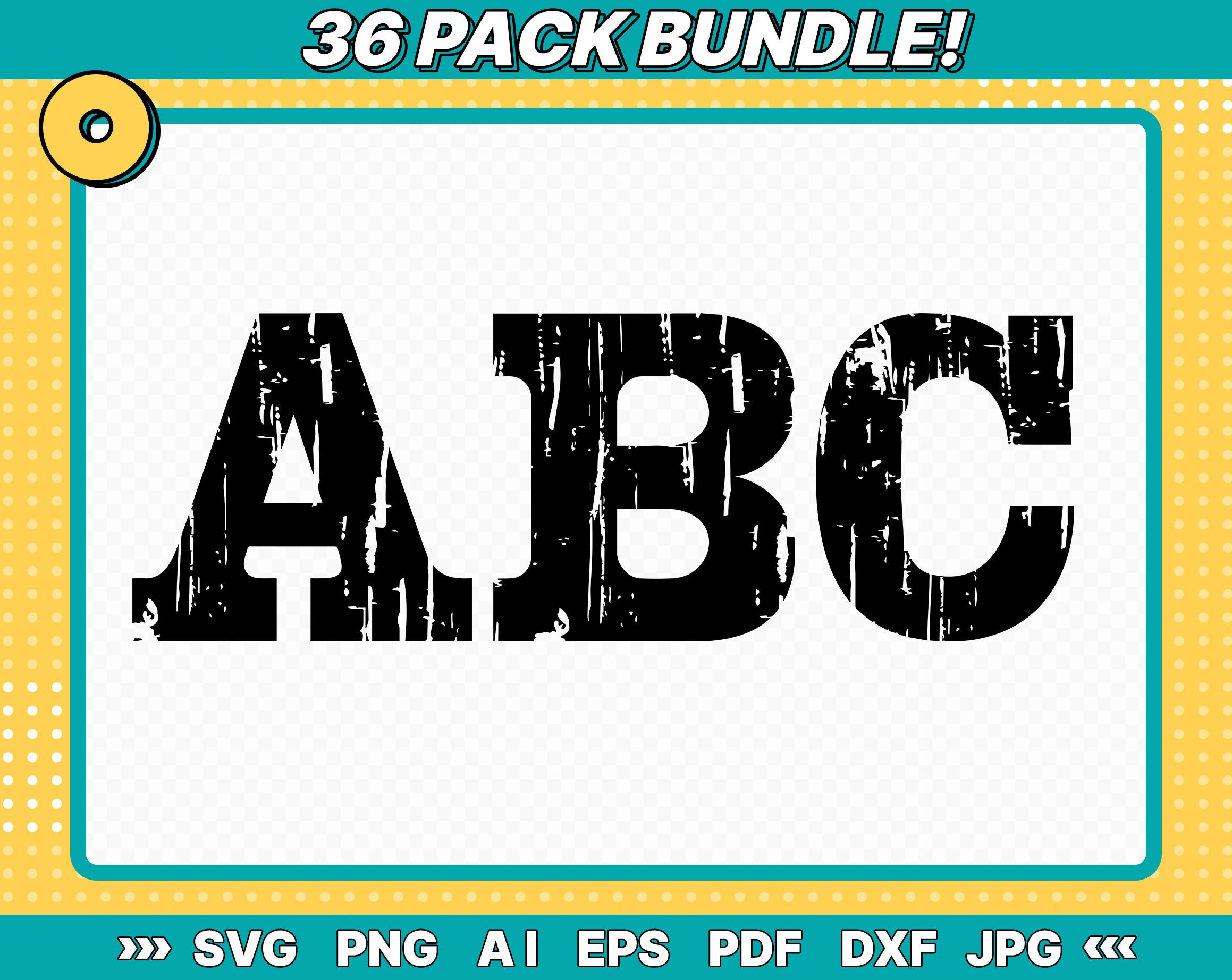 Stunned Lettering Svg Distressed Font Svg Files, Grunge Letters and Numbers, Clipart,jpg/ai ...