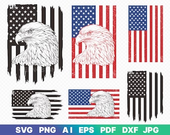 Eagle With American Flag Svg, PNG,PDF,American Flag Svg, Eagle Svg, Eagle Through Flag Svg, Eagle Shirt, USA Patriotic Svg, 4th of July Svg