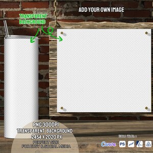 20oz skinny tumbler mockup, 1 tumbler design view and 1 full wrap view, tumbler mockup with 2 transparent background