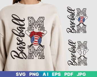 Baseball Mom Svg, Baseball Mama Shirt Design, Baseball Svg Files for Cricut - Cut File, Baseball Vector Clipart,Leopard Shirt Print