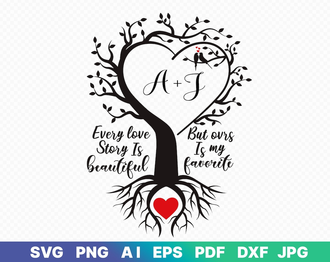 Love Tree SVG, Valentine’s Day SVG, Wedding Tree Gift, Love SVG, Cut ...