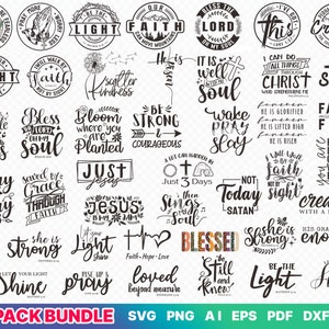 Christliches Bundle SVG, Schriftpaket, Sofortiger Download, Bibelvers-Bundle, Schnittdateien für Cricut, religiöse SVG, Jesus, Gott, Glaube svg dxf