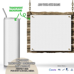 20oz skinny tumbler mockup, 1 tumbler design view and 1 full wrap view, tumbler mockup with 2 transparent background