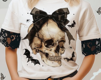 Halloween Skull Bow png, Coquette Bow Halloween png, Halloween png, Skeleton png, Spooky Season png, Coquette png, Sublimation png designs