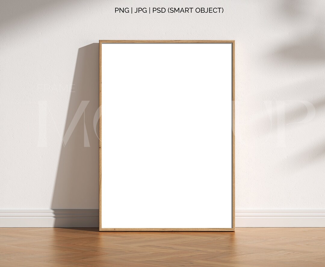 Frame Mockup Light Wood A4, Frame Wallpaper Mockup, Frame on Wooden