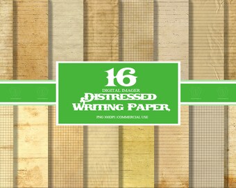 Distressed Writing Paper, notebook digital paper grunge junk journal pages printable  scrapbooking instant download