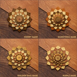 DAHLIA Flower Wooden Art Ornament Wall Decor Magnet Pin Laser cut Geometric Origami Handmade Personalized Christmas Gift image 2