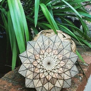 DAHLIA Flower Wooden Art Ornament Wall Decor Magnet Pin Laser cut Geometric Origami Handmade Personalized Christmas Gift image 7